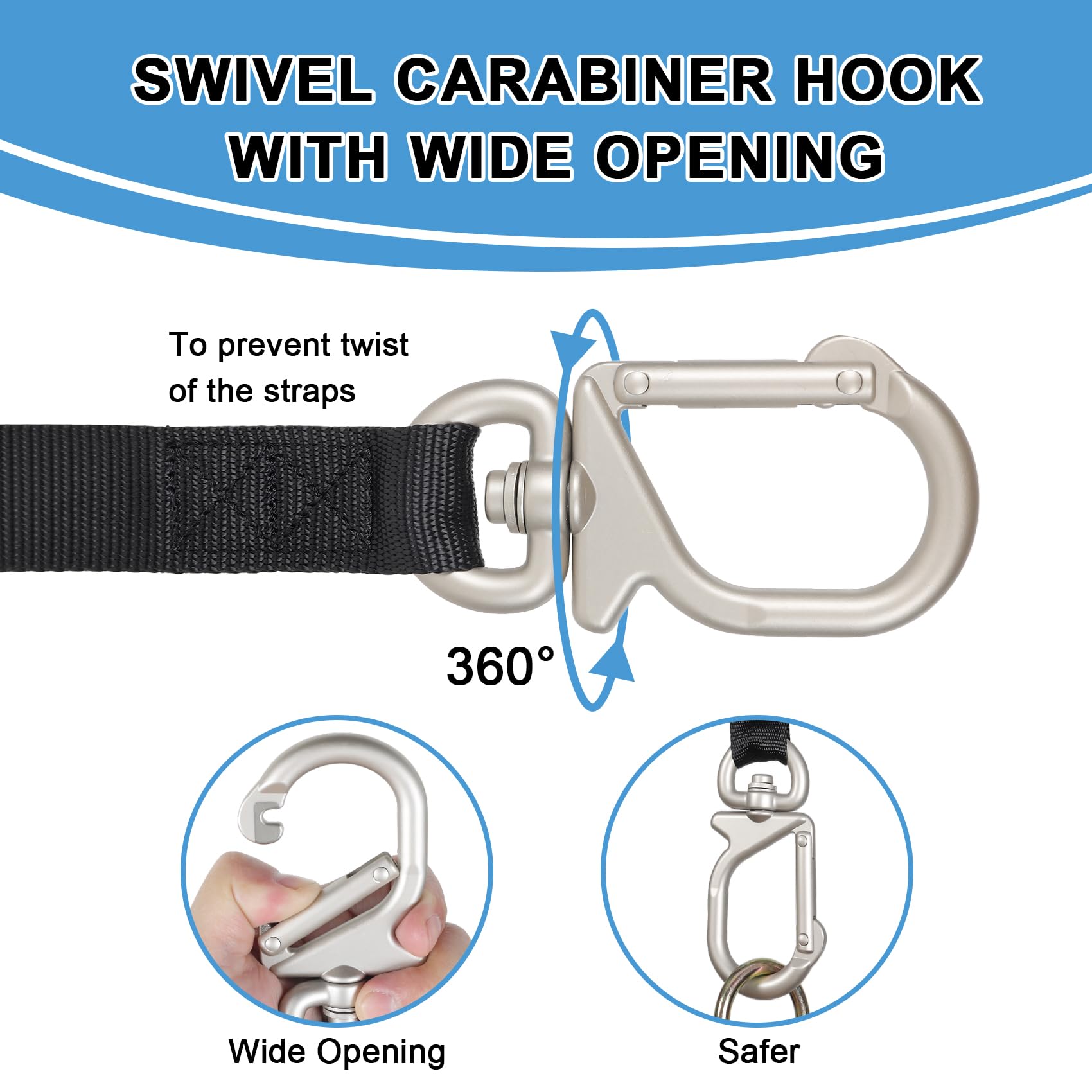 EXVITAL Motorcycle Tie Down Straps with Swivel Carabiner Hook 1.1  8' Dirt Bike Straps for Motorcycle, Dirt Bikes, Truck, ATV,